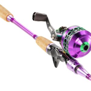 Sougayilang Spincast Fishing Rod Reel Combo,2 Pieces Medium Heavy Pole with Super Smooth Reel Trouble-Free Push-Button Bait Casting Design