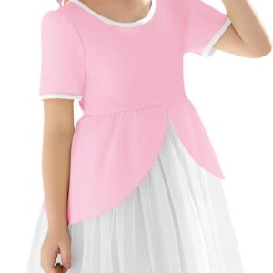 Haloumoning Toddler Baby Girl Tutu Dress Little Kids Cute Short Sleeve Ruffle Party Dresses 9M-8Y