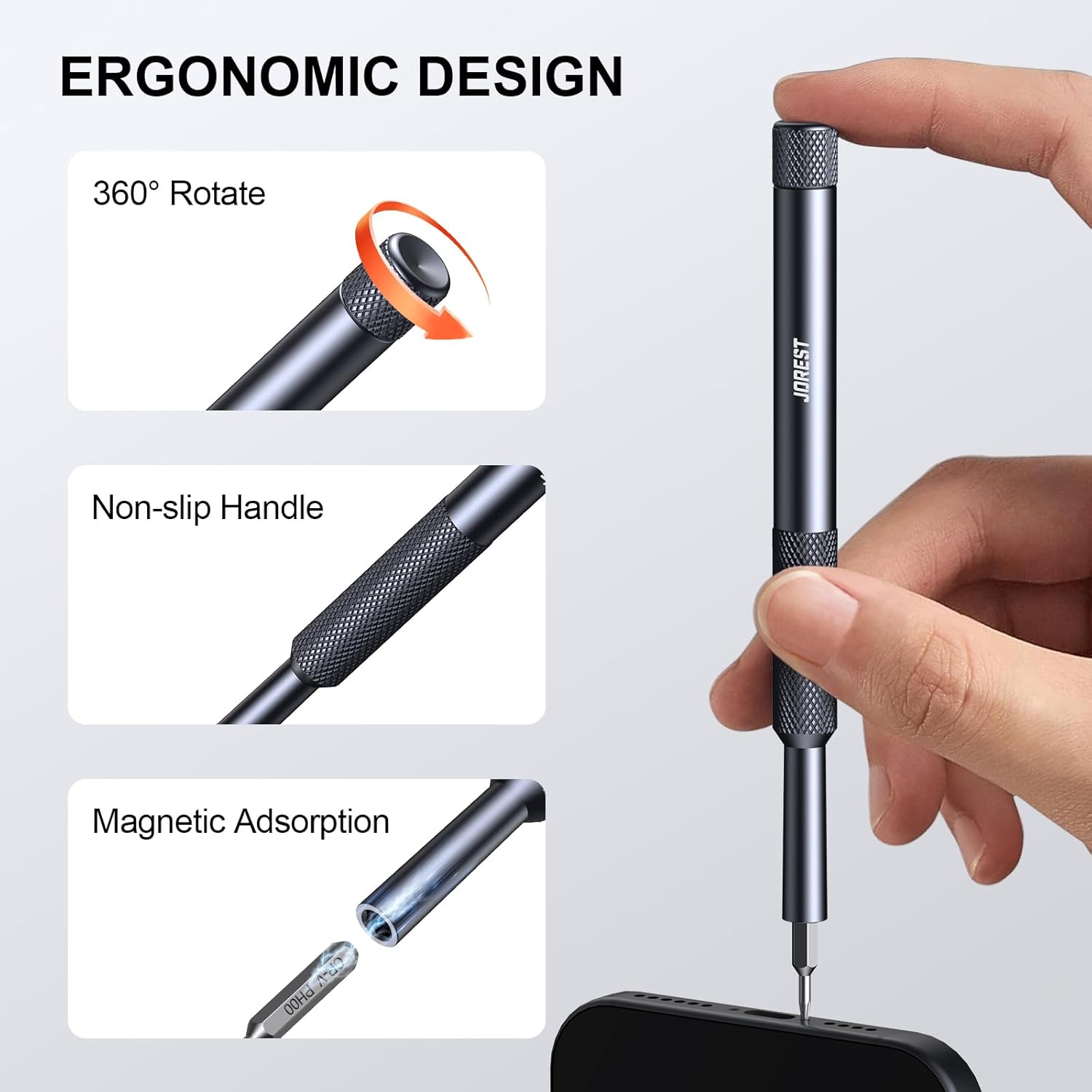 JOREST 25-IN-1 Precision Screwdriver Set, Mini Repair Tool Kit with Torx for Macbook, Computer, Laptop, iPhone, PS5, Xbox, Switch, Glasses, Watch, Ring Doorbell, Electronic, Small Gift Gadget for Men - Image 4