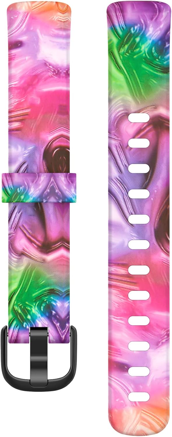 FitTurn[6pack Bands Compatible with Fitbit inspire 3 Fitness Tracker for Women Men Girls Band Replacement Sports Wristbands Adjustable Colorful Pattern Silicone Strap for inspire 3 Smartwatch - Image 4