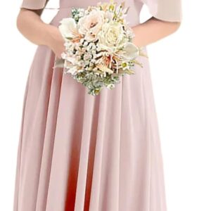 Off The Shoulder Junior Bridesmaid Dress Chiffon Flower Girl Dresses with Cascading Ruffles A Line Wedding Party Gown