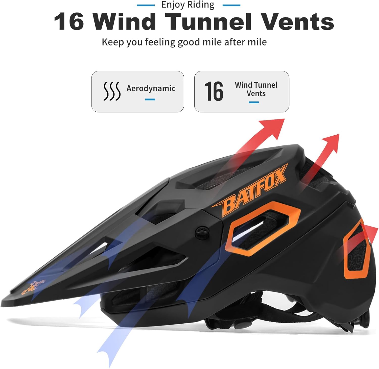 BATFOX Bike Helmet,Mountain Bike Helmet Helmets for Men Women Adults Youth - Image 7