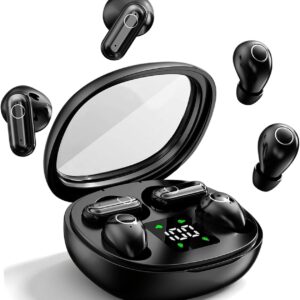 Mini Wireless Sleep Earbuds for Small Ears – Invisible, Low Profile Sleep & Work Earbuds, Tiny Discreet in-Ear Headphones, Discreet in-Ear Earphones for Small Ear Canals (Black)