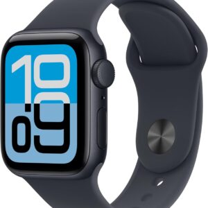 Apple Watch SE 3 [GPS 40mm] Smartwatch with Midnight Aluminum Case with Midnight Sport Band – S/M. Fitness and Sleep Trackers, Heart Rate Monitor, Always-On Display, Water Resistant