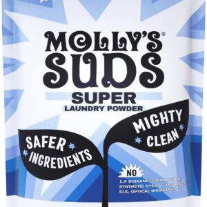 Molly’s Suds Super Powder Detergent | Extra Strength Laundry Soap, Stain Fighting | Sensitive Skin | Simple, Effective Ingredients | 60 Loads – Ocean Mist