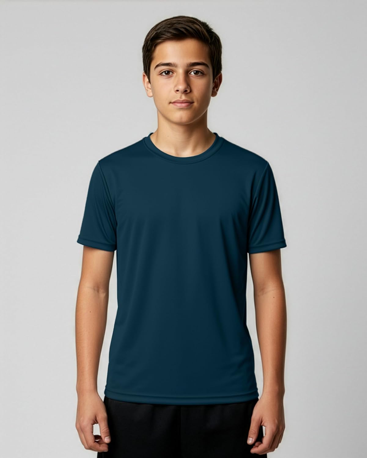 Real Essentials 5 Pack: Boys' Mesh Short Sleeve Athletic T-Shirt - Youth Kids Teens Active Basketball Tops (4-18 Years) - Image 2