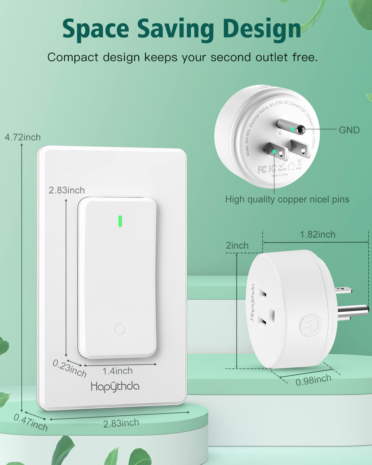 Remote Control Outlet,Buckle Design Removable Wireless Wall Mounted Light Switch,Wireless Light Switch with 300 ft 15A 1500W,No Wiring Electrical Remote Outlet for Appliance - Image 7