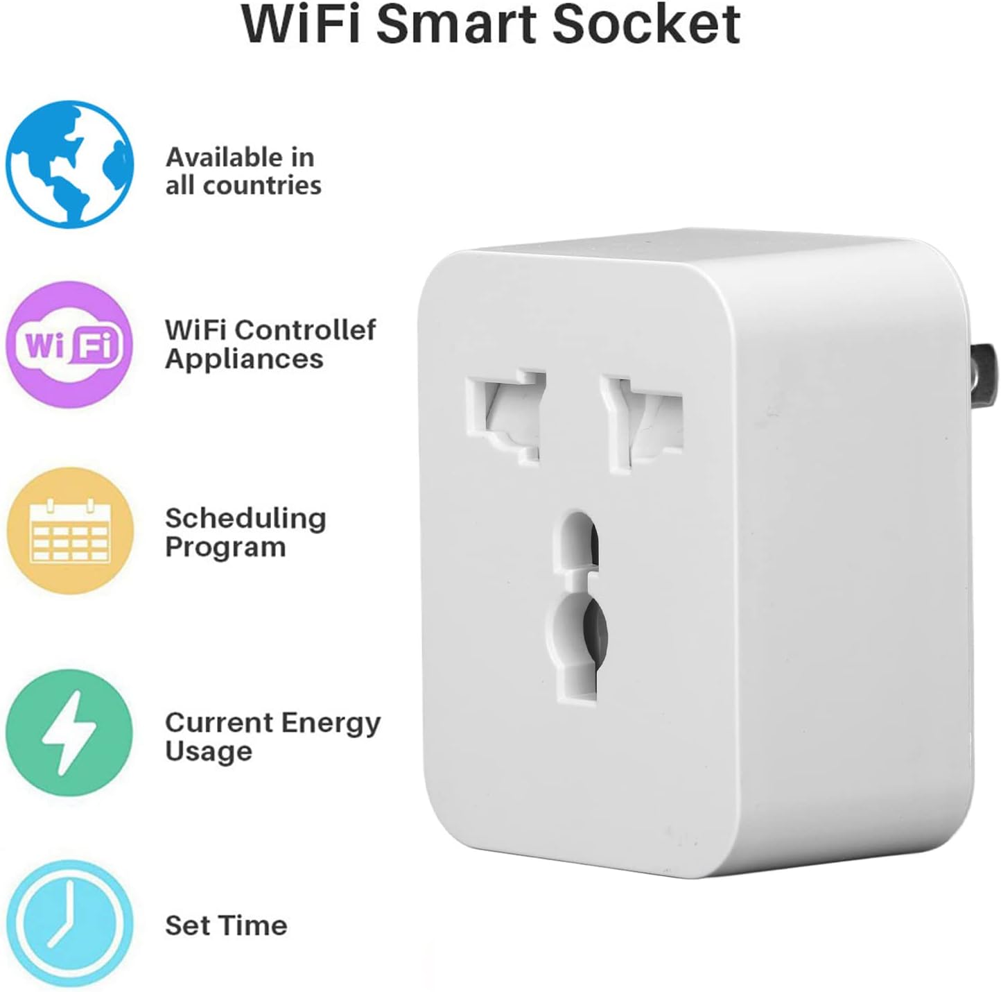 Marhynchus WiFi Smart Plug 15A 2.4G Bluetooth Outlet with Schedule Timer Function Voice and APP Control Smart Socket US Plug AC 100 to 240V - Image 5