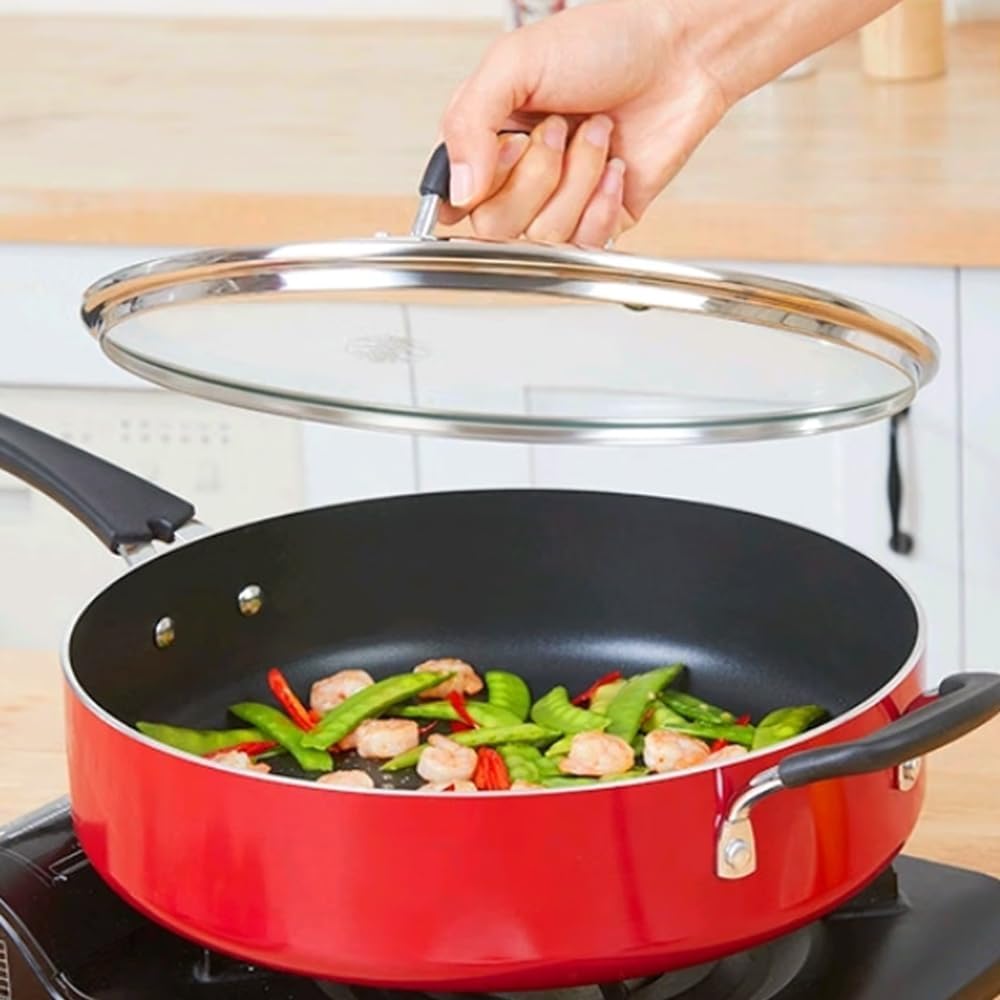 12 Inch Tempered Glass Lid for Lodge 12" Cast Iron Skillets & 7QT Dutch Ovens -Stainless Steel Handle and Rim (12 INCH LID) - Image 5