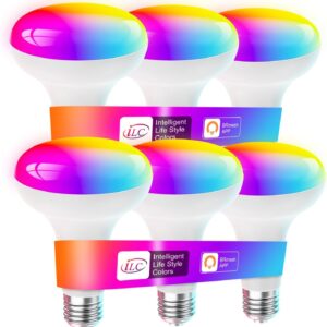 ILC BR30 Led Bulb, Alexa Flood Light Bulbs, Compatible with Alexa Required Echo Device, (Equivalent to 70W) Color Changing, Turnable 2700K-6000K Indoor(6 Packs)