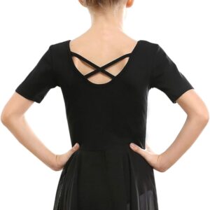 Stelle Ballet Leotards for Girls Dance Leotard with Skirt Toddler Ballet Outfit Criss-Cross Bow Back (Little/Big Kid)