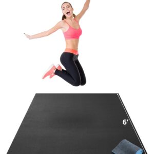 Gorilla Mats Premium Large Exercise Mat – 6×4′, 7×4′, x7x5′, 8×4′, 10×4′ (1/4″ Thick) Ultra Durable, Non-Slip, Workout Mat for Instant Home Gym Flooring – Great on Any Floor – Use With or Without Shoes