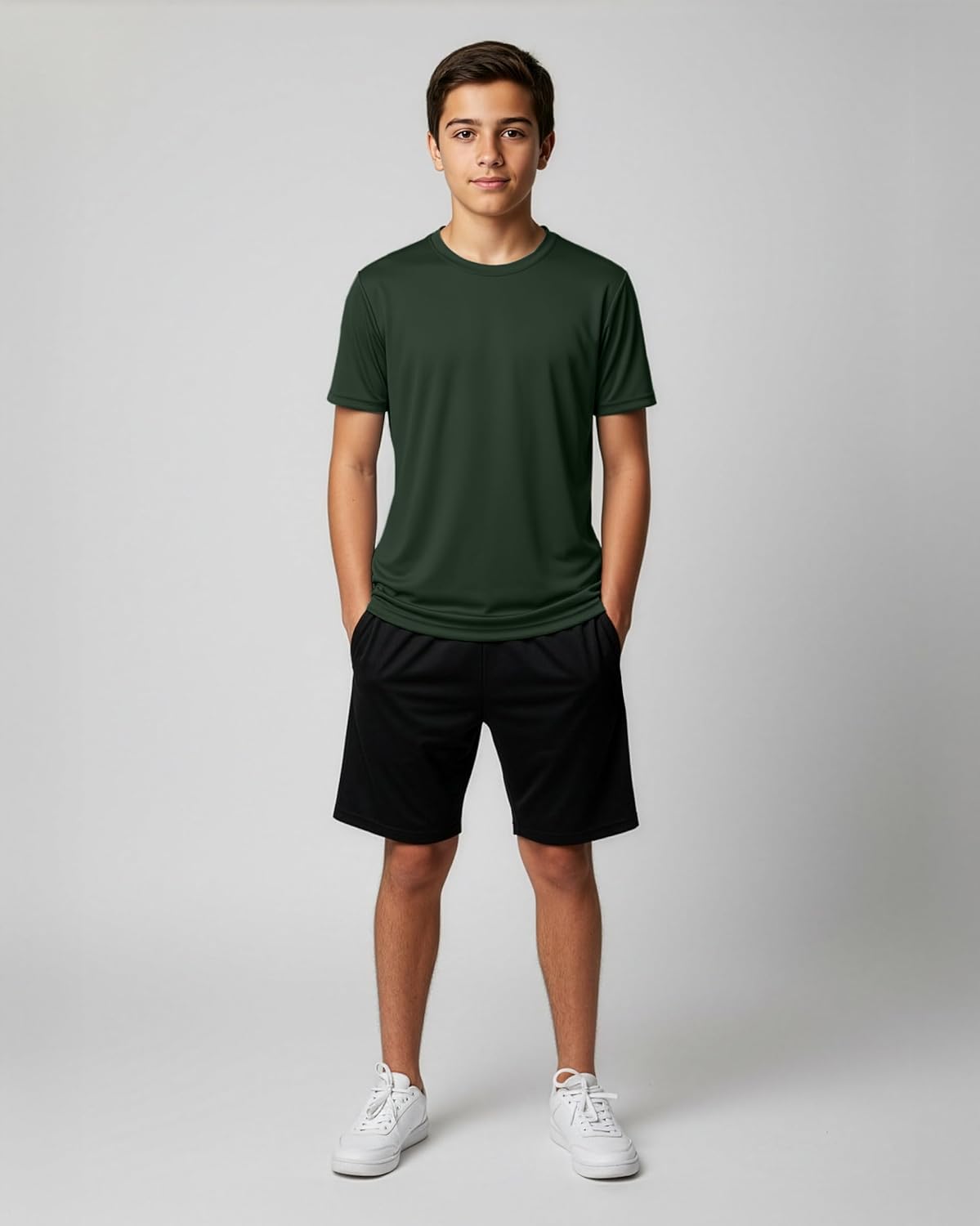 Real Essentials 5 Pack: Boys' Mesh Short Sleeve Athletic T-Shirt - Youth Kids Teens Active Basketball Tops (4-18 Years) - Image 4