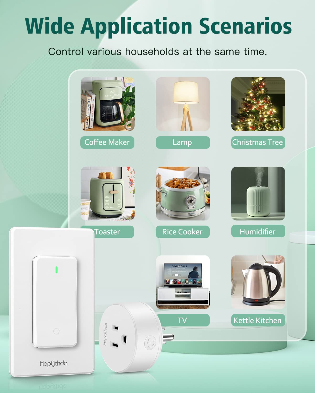 Remote Control Outlet,Buckle Design Removable Wireless Wall Mounted Light Switch,Wireless Light Switch with 300 ft 15A 1500W,No Wiring Electrical Remote Outlet for Appliance - Image 6