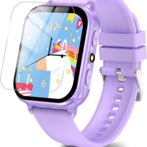 AMYJOY Kids Game Watch Boys Girls with Puzzle Games Music Player Camera HD Touchscreen, Kids Toys Birthday Gifts for Girls Boys Age 6-12 (Purple)