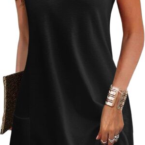 Zeagoo Womens Summer Dress 2026 Loose V Neck Sleeveless Sundresses Swimsuit Coverup with Pockets Floral Tank Dresses