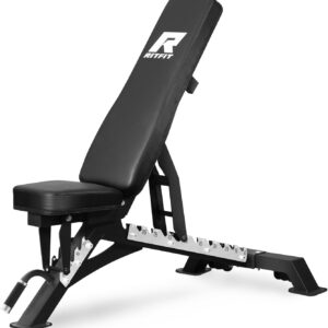 RITFIT Adjustable Weight Bench with Multiple Back Positions for Full Body Workouts, Incline, Decline, and Flat Settings for Home Gym Strength Training, 1300LB Capacity