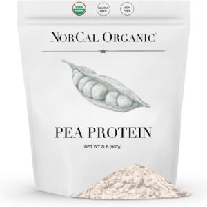 NorCal Organic – Premium Pea Protein Isolate – 100% Vegan and Organic – UNFLAVORED – 2 Pounds (Pack of 1) – 35 Servings