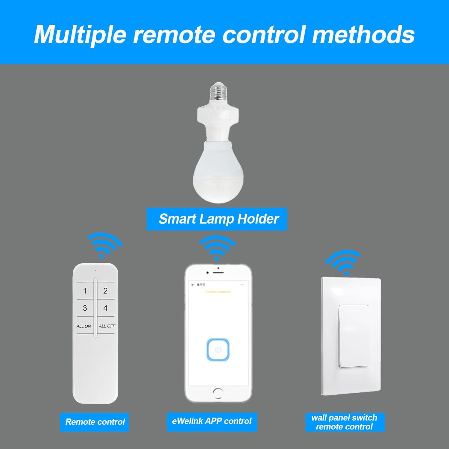 Smart WiFi Bulb Socket, Alexa Smart Light Bulbs, Light Bulb Socket Adapter, eWeLink APP Remote Timer and Group Control, Voice Control with Alexa and Google(2 Pack) - Image 2