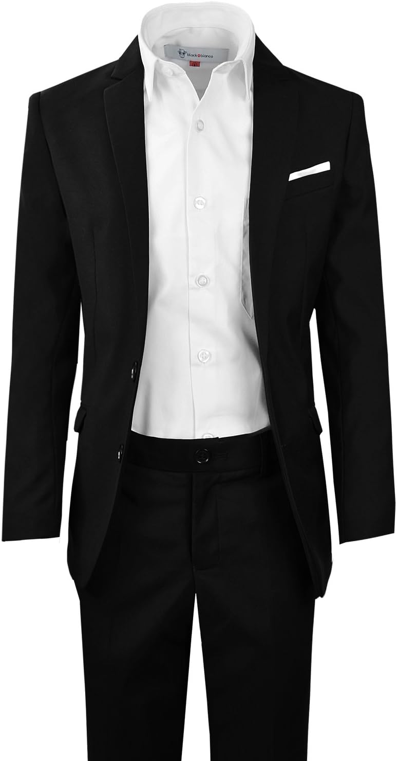 Black n Bianco Signature Boys' Slim Fit Suit Complete Outfit - Image 4