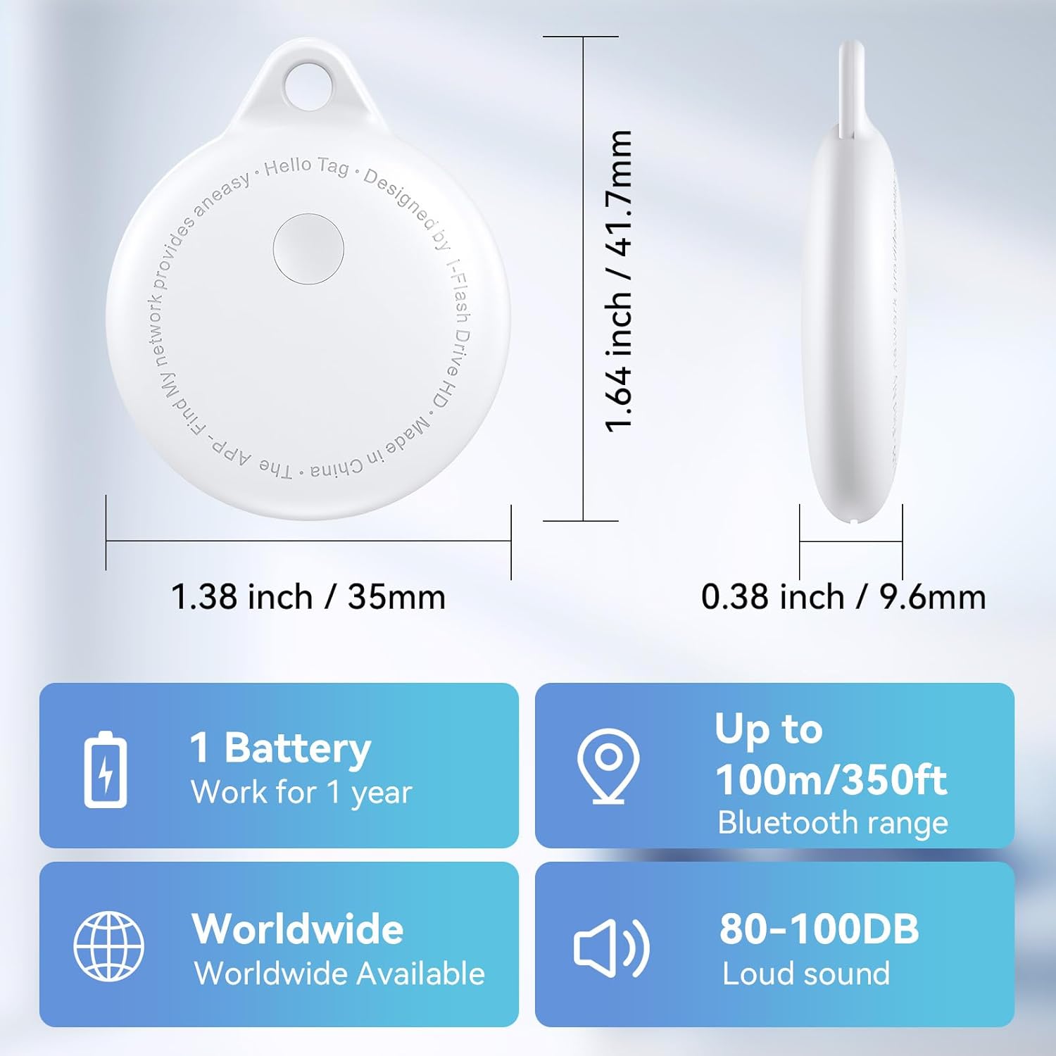 Smart Tags-4 Pack, Smart Bluetooth Tracker Work with Apple Find My, Key Finders and Find My Tracker, Game Changer Waterproof Smart Tag with Key Ring Tracker Tag for Keys/Luggage/Wallet - Image 8