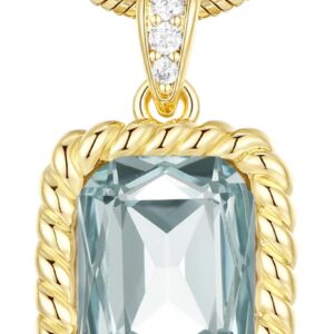 Valentine’s Day Gifts for Her-18K Gold Plated Dainty Square Crystal Birthstone Necklace,Gold Jewelry for Women,Anniversary Birthday Gifts for Women Her Wife Girlfriend Mom Womens Necklace Jewelry