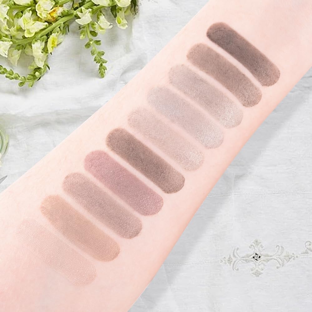 10 Color Matte Neutral Eyeshadow Palette - Neutral Taupe & Grey Brown Shades, Blendable Long-Lasting, Vegan Cruelty-Free Natural Nude Eye Shadow Palette for Women, Professional Makeup Looks - Image 4