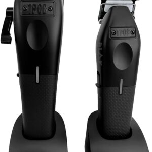 TPOB Play Barber Hair Clipper and Trimmer for Men 7500 RPM with Rubber Grips (Blackout 2 Set)