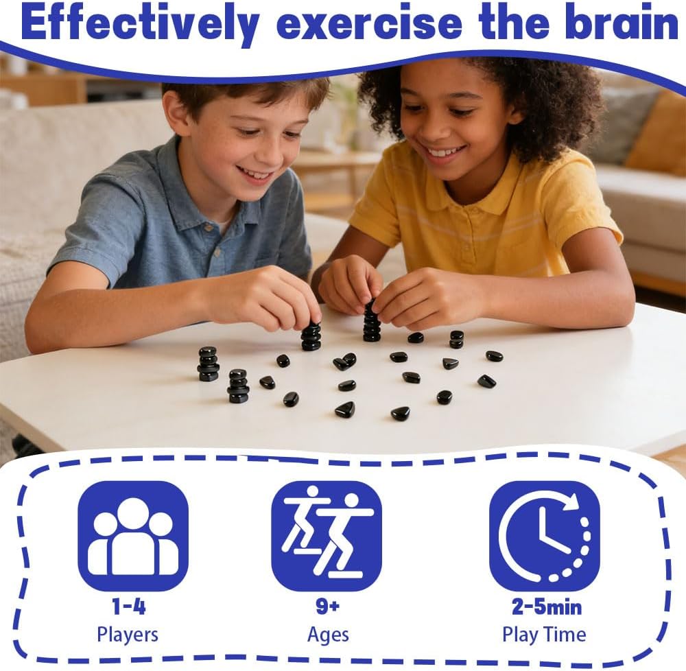 Magnetic Chess Game with Stones and String - Portable Educational Family Board Game for Kids & Adults, Travel-Friendly Magnetic Games for Logic Skills Development - Image 3
