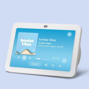 Like-New Amazon Echo Show 8, With Spatial Audio, Smart Home Hub, ideal for open living spaces, includes Alexa, Glacier White