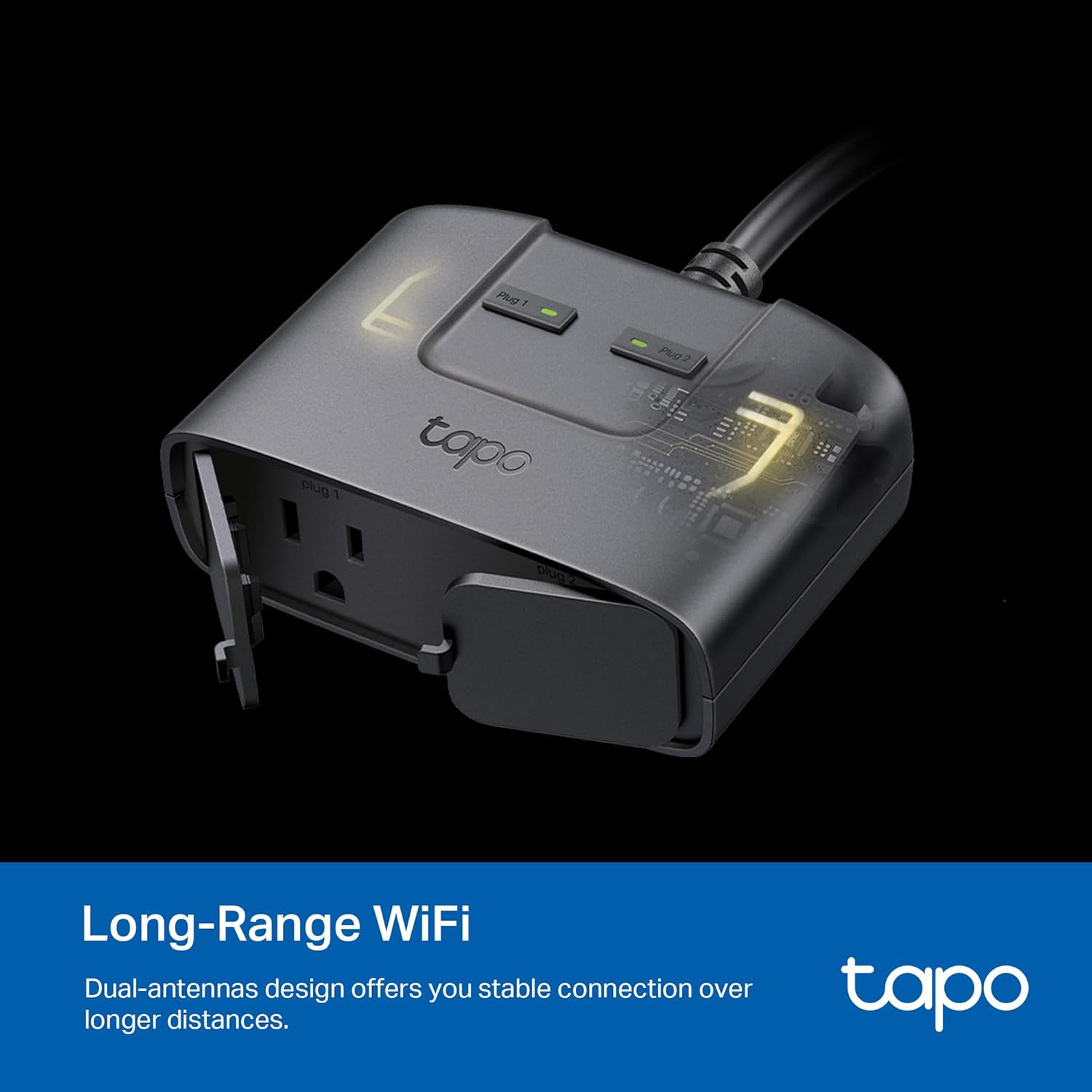 TP-Link Tapo Matter Outdoor Smart Plug, 2 Individual outlets, IP65 Weather Resistance, Works with Apple Home, Alexa, Google Home, Long Wi-Fi Range, 2.4G Wi-Fi Only, ETL Certified(Tapo P400M) - Image 6