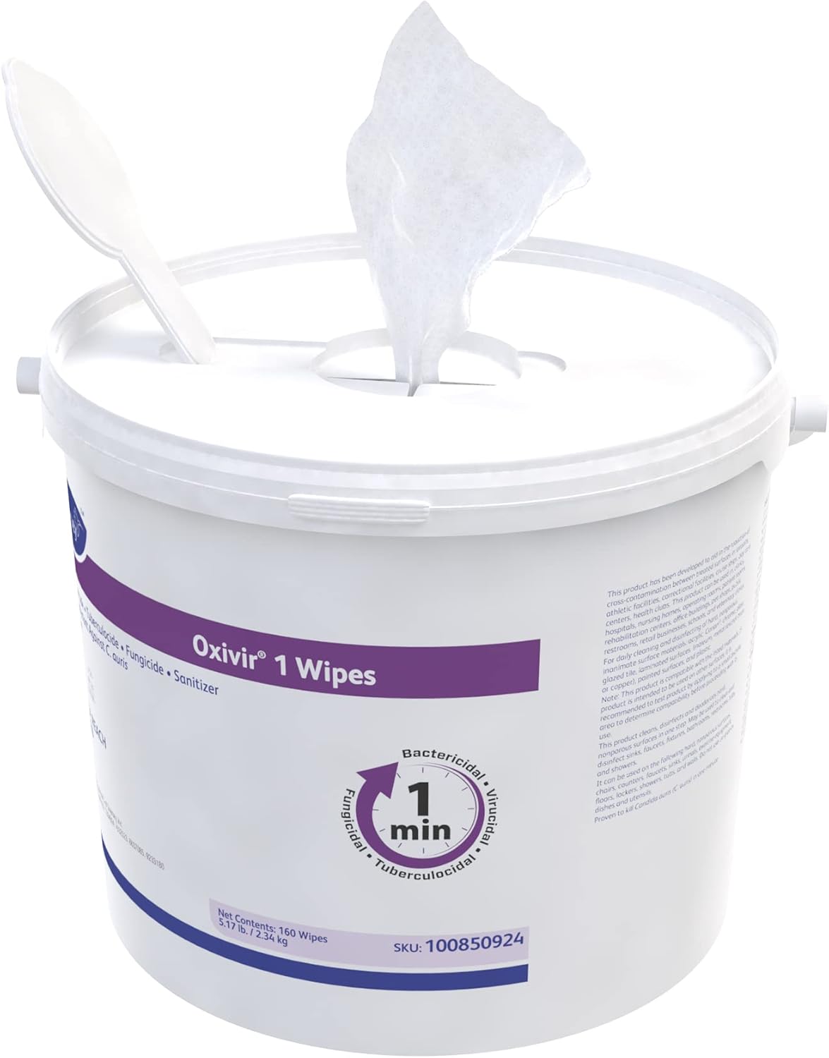 Oxivir Diversey 1 100850924 Disinfectant Cleaning Wipes, Virucidal, Pre-Moistened with Accelerated Hydrogen Peroxide AHP, Unscented, 160 Extra Large 11x12-Inch Wipes, 1-Bucket - Image 10
