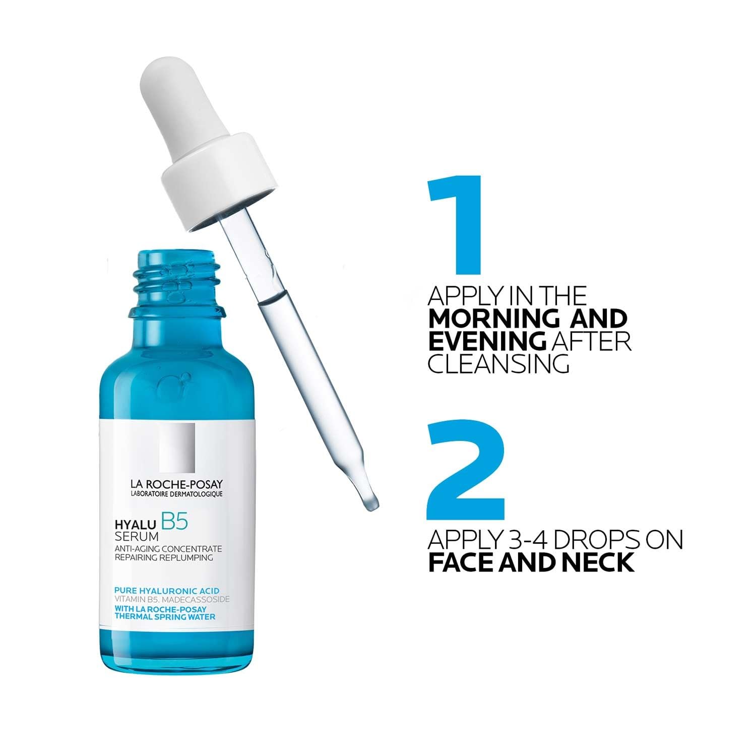 La Roche-Posay Hyalu B5 Pure Hyaluronic Acid Serum for Face, Vitamin B5 + Hyaluronic Acid + Madecassoside, Hydrating Serum Visibly Plumps Skin, Sensitive Skin Safe, Anti Aging, Oil-Free - Image 6