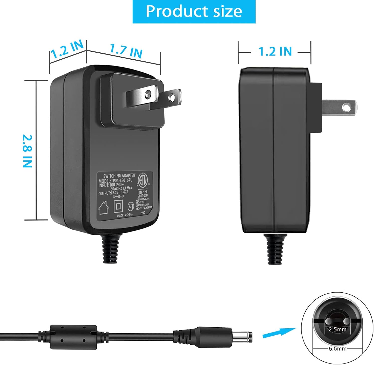 30W Power Adapter Cord for Amazon Alexa Echo (4th Gen), Echo (3rd Gen), Echo Show 15, Echo Show 10 (3rd Gen), Echo Show (2nd Gen), Echo Show 8, and Echo Plus (2nd Gen) - Image 5
