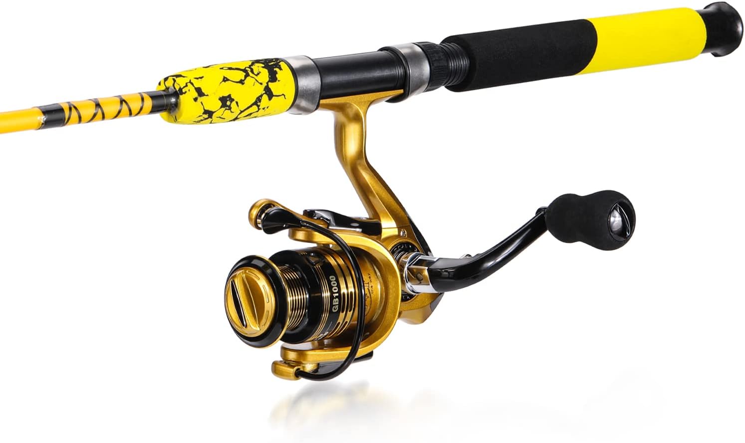 Sougayilang Spinning Reel and 2-Piece Fishing Rod Combo, Durable Graphite & Fiberglass Rod, Split-Grip Cork Handle,Right/Left Handle Position - Image 2