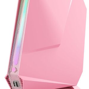 Mini Gaming PC, Core i9-9980HK(8C/16T, Max 4.8GHz), GeForce GTX1650 4G GDDR5 RGB Lights Desktop Gaming Mini Computer, 16GB RAM 1TB NVMe SSD, Triple 4K Displays/1G LAN/WiFi 6E/BT 5.3, Pink