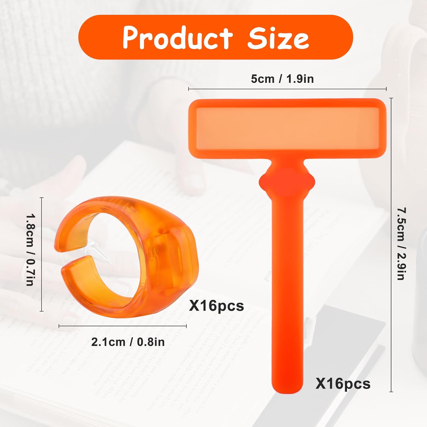 32Pcs Guided Reading Strips,Finger Guided Reading Trackers,Children ADHD Finger Trackers with Finger Rings,Dyslexia Tools for Kids Bookmark Reading Trackers Reading Tools - Image 2