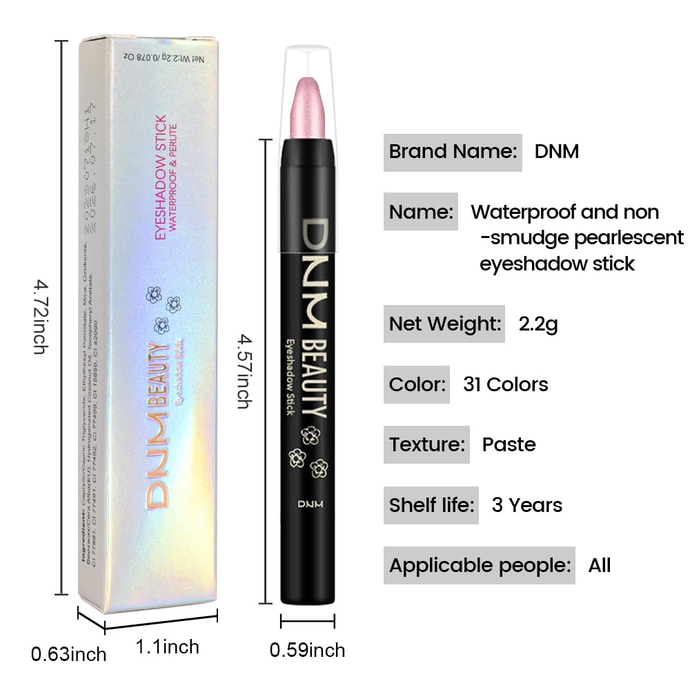 Kaely Cream Eye Shadow Sticks, Blush Pink Shimmer Eyeliner Pencil Eyeshadow Palette Makeup, Eye Highlighter Brightener Stick for Older Women Waterproof Pigmented, sombras para ojos, New-54 - Image 7