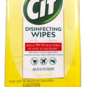 Cif Multi Surface Disinfecting Hand Wet Citrus Wipes for All Hard Non Porous Surfaces, Remove 99 Percent of Diseases, 32 Count