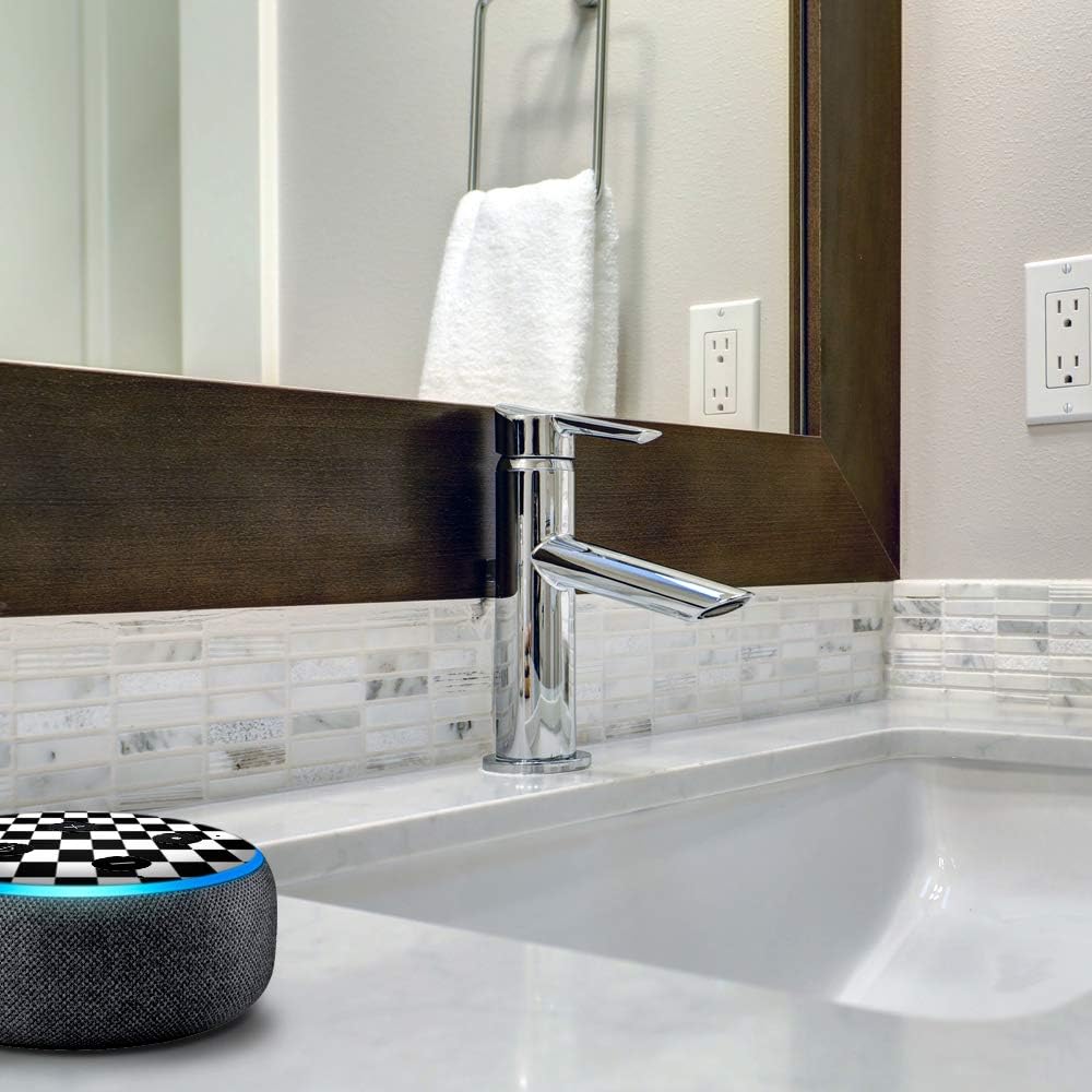 Black and White Checkers - Vinyl Decal Skin Compatible with Amazon Echo Dot 3rd Generation Alexa - Decorations for Your Smart Home Speakers, Great Accessories Gift for mom, dad, Birthday, Kids - Image 6