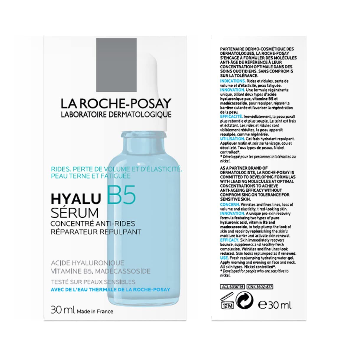 La Roche-Posay Hyalu B5 Pure Hyaluronic Acid Serum for Face, Vitamin B5 + Hyaluronic Acid + Madecassoside, Hydrating Serum Visibly Plumps Skin, Sensitive Skin Safe, Anti Aging, Oil-Free - Image 2