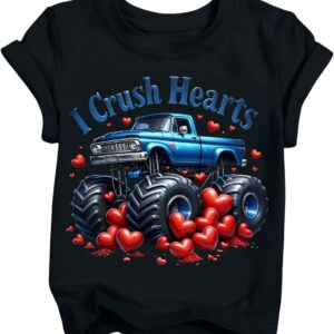 Kids Valentine Shirts Boys Girls Valentines Day Cute T-Shirt Toddler Funny Short Sleeve Graphic Tops 2026 (3T-10T)