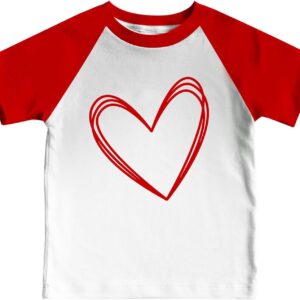 Kids Valentine Shirt Boys Girls 2T-5T Toddler Valentines Day T-Shirt Tee Love Heart Gift