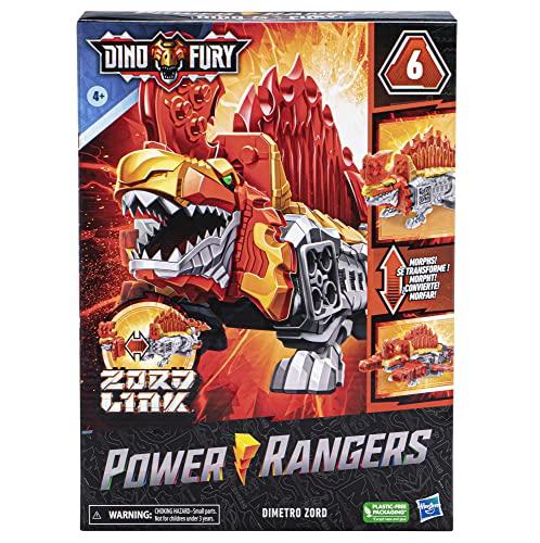 Power Rangers Dino Fury Dimetro Zord Orange Action Figure Toy Part of Megazord, Toys for 4 Year Old Boys and Girls and Up - Image 4