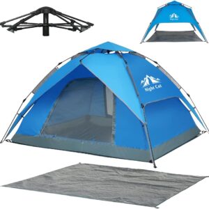 Night Cat Instant Popup Tents 2-3 Persons with Footprint Tarp Easy Setup Camping Tent with Rainfly Double Layers Waterproof Automatic Hydraulic Mechaism