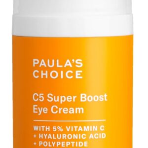 Paula’s Choice C5 Super Boost Eye Cream for Dark Circles, Puffy Eyes, Fine Lines & Crow’s Feet, Eye Repair Cream with 5% Vitamin C, Hyaluronic Acid & Peptides, Fragrance Free, 0.5 fl oz