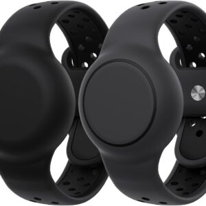 Waterproof Bracelets Compatible with AirTag for Kids, 2 Packs Silicone Holder with Hidden Cover Design Wristband Compatible with AirTag for Child, Breathable GPS Tracker Holder for Kids BDGB