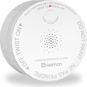 Heiman Carbon Monoxide Detector, Nano-Sized Portable CO Alarm Battery Powered, ETL Listed, 10-Year Battery Figaro Sensor, Test Button, Small Firm Alarm for Home Travel Vehicle RV, UL2034 Standards
