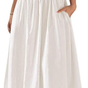 PRETTYGARDEN Women’s Smocked Maxi Dresses 2026 Summer Sundress Casual Spaghetti Strap Swing A Line Long Flowy Beach Dress