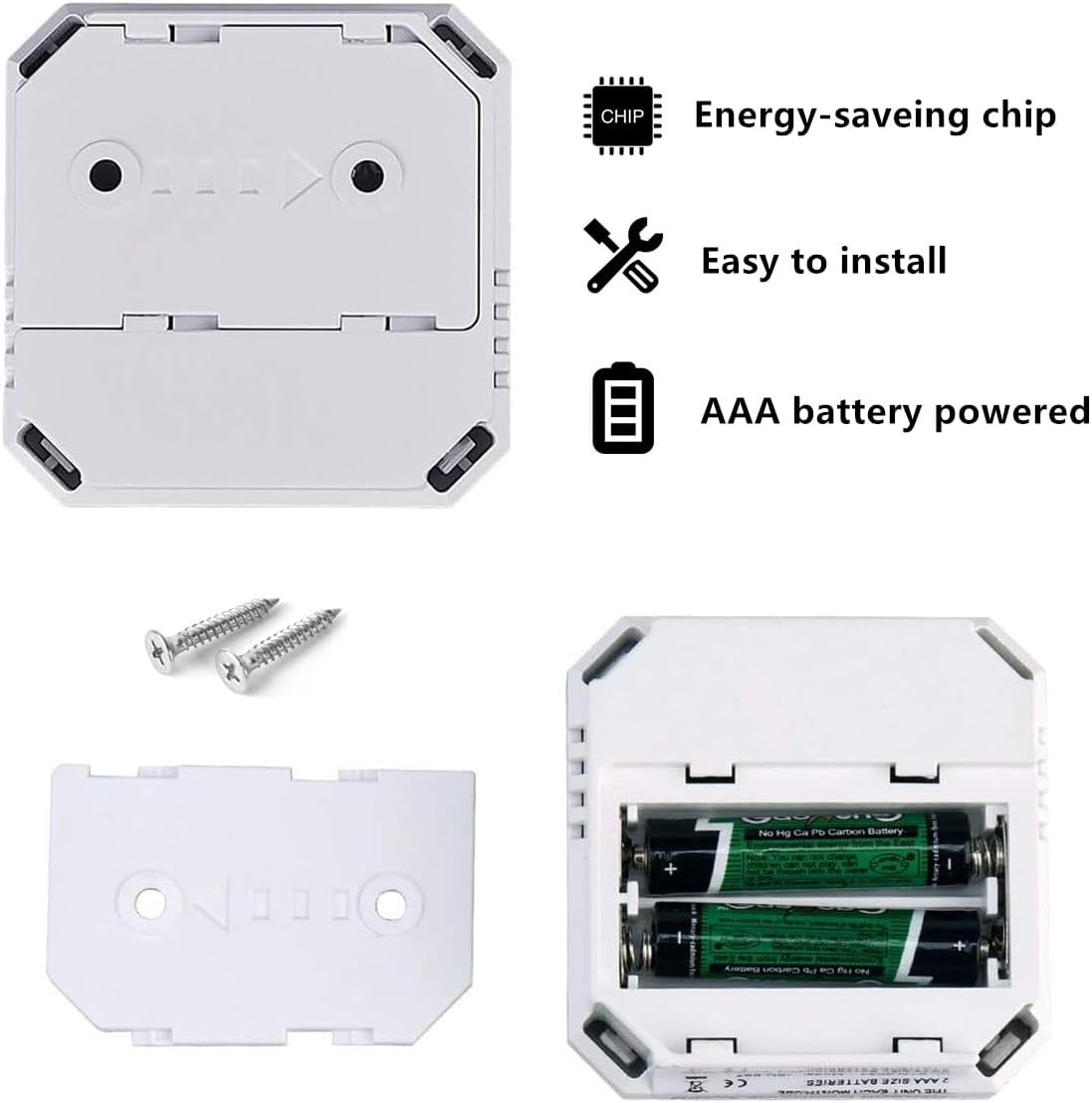 COOKSS Carbon Monoxide Detector 2 Pack,CO Gas Monitor Alarm with LCD Digital Display and Sound Warning,Battery Powered High Accuracy CO Alarm for Home,Office,Warehouse - Image 3